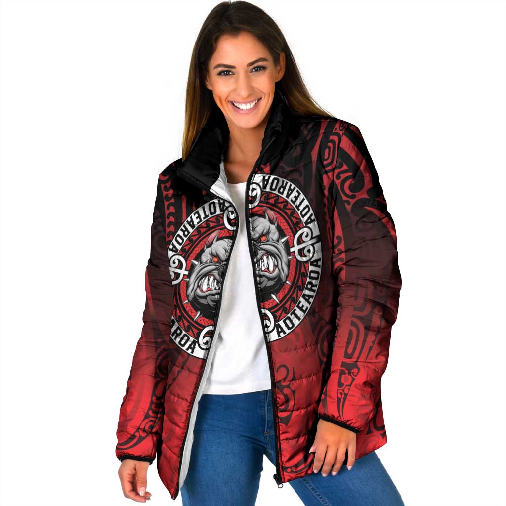 Aotearoa Bulldog Padded Jacket New Zealand Kowhaiwhai Tribal - Polynesian Pride