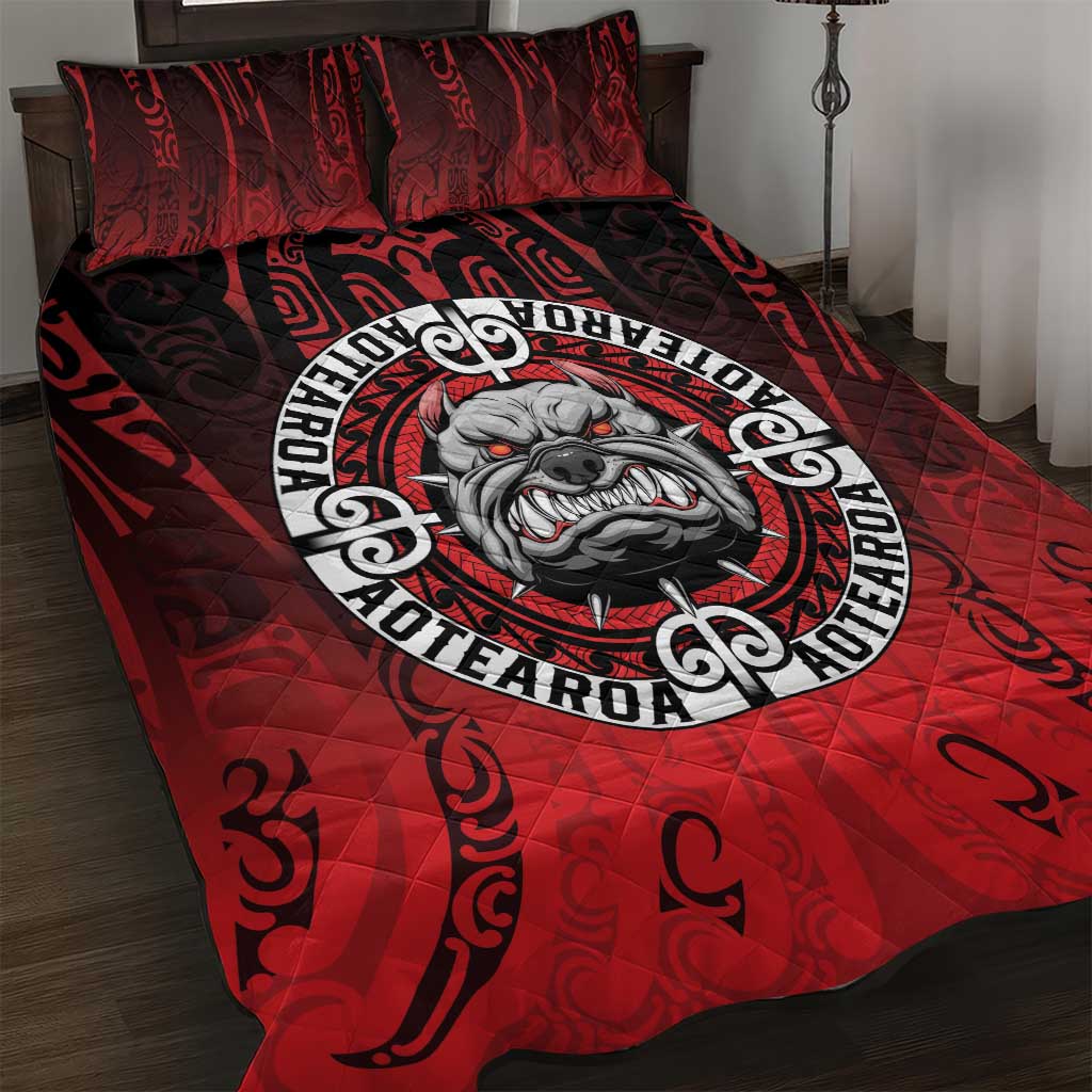 Aotearoa Bulldog Quilt Bed Set New Zealand Kowhaiwhai Tribal