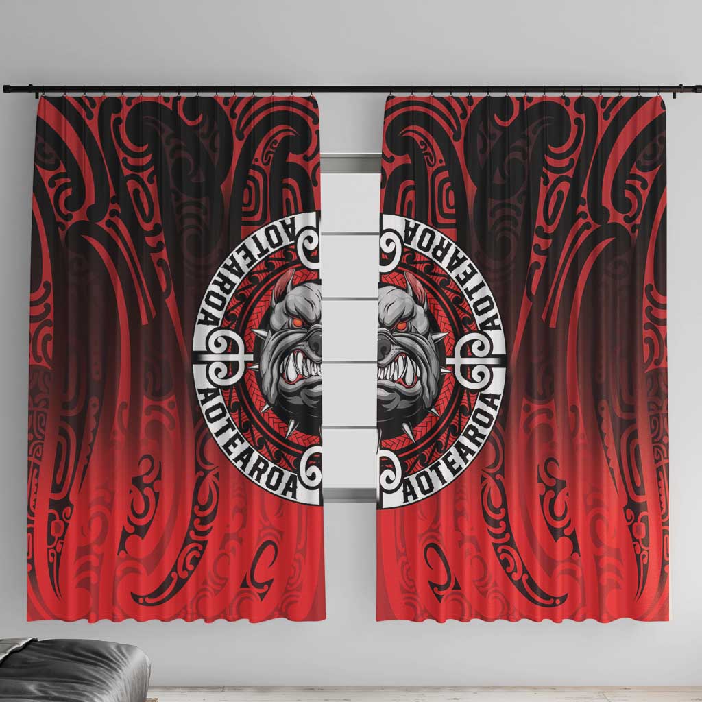 Aotearoa Bulldog Window Curtain New Zealand Kowhaiwhai Tribal