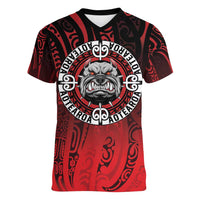 Aotearoa Bulldog Women V-Neck T-Shirt New Zealand Kowhaiwhai Tribal