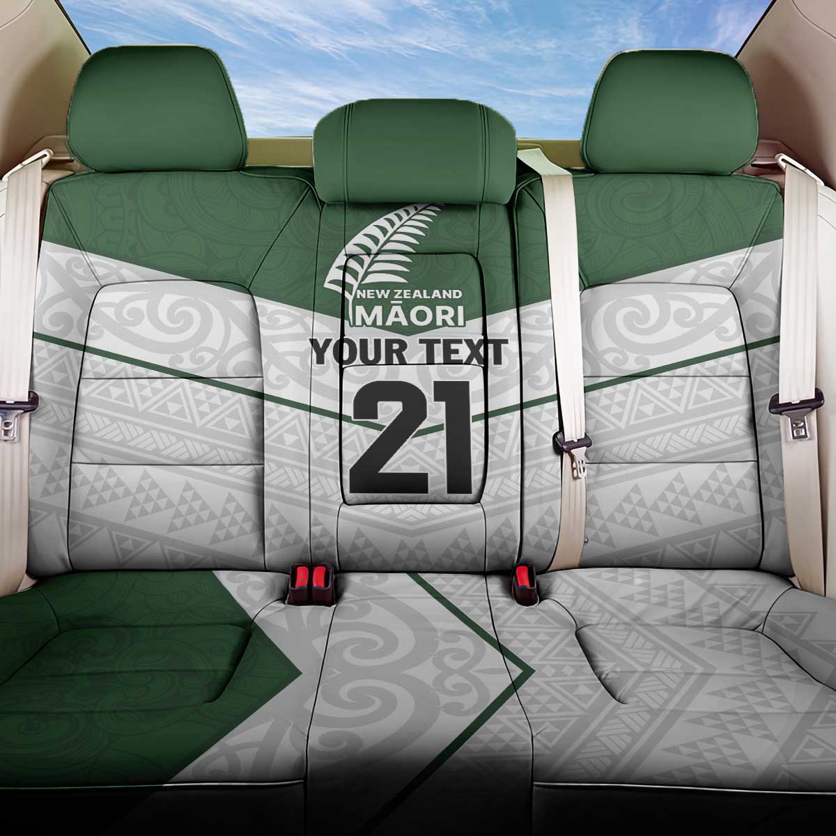 Custom New Zealand Maori Niho Taniwha Back Car Seat Cover