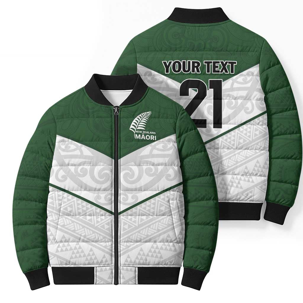 Custom New Zealand Maori Niho Taniwha Bomber Puffer Jacket - Polynesian Pride