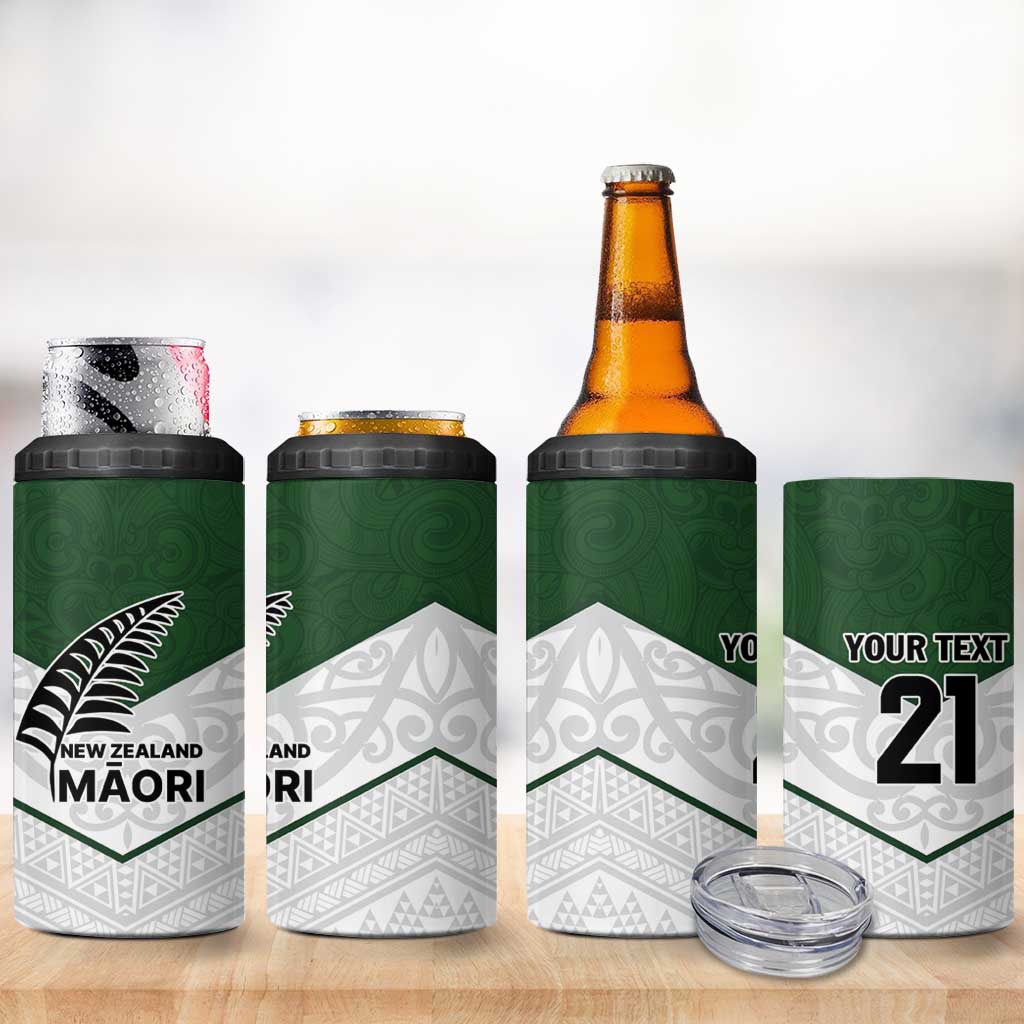 Custom New Zealand Maori Niho Taniwha 4 in 1 Can Cooler Tumbler