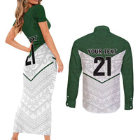 Custom New Zealand Maori Niho Taniwha Couples Matching Short Sleeve Bodycon Dress and Long Sleeve Button Shirt