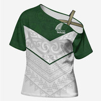 Custom New Zealand Maori Niho Taniwha Cross Shoulder Shirt - Polynesian Pride