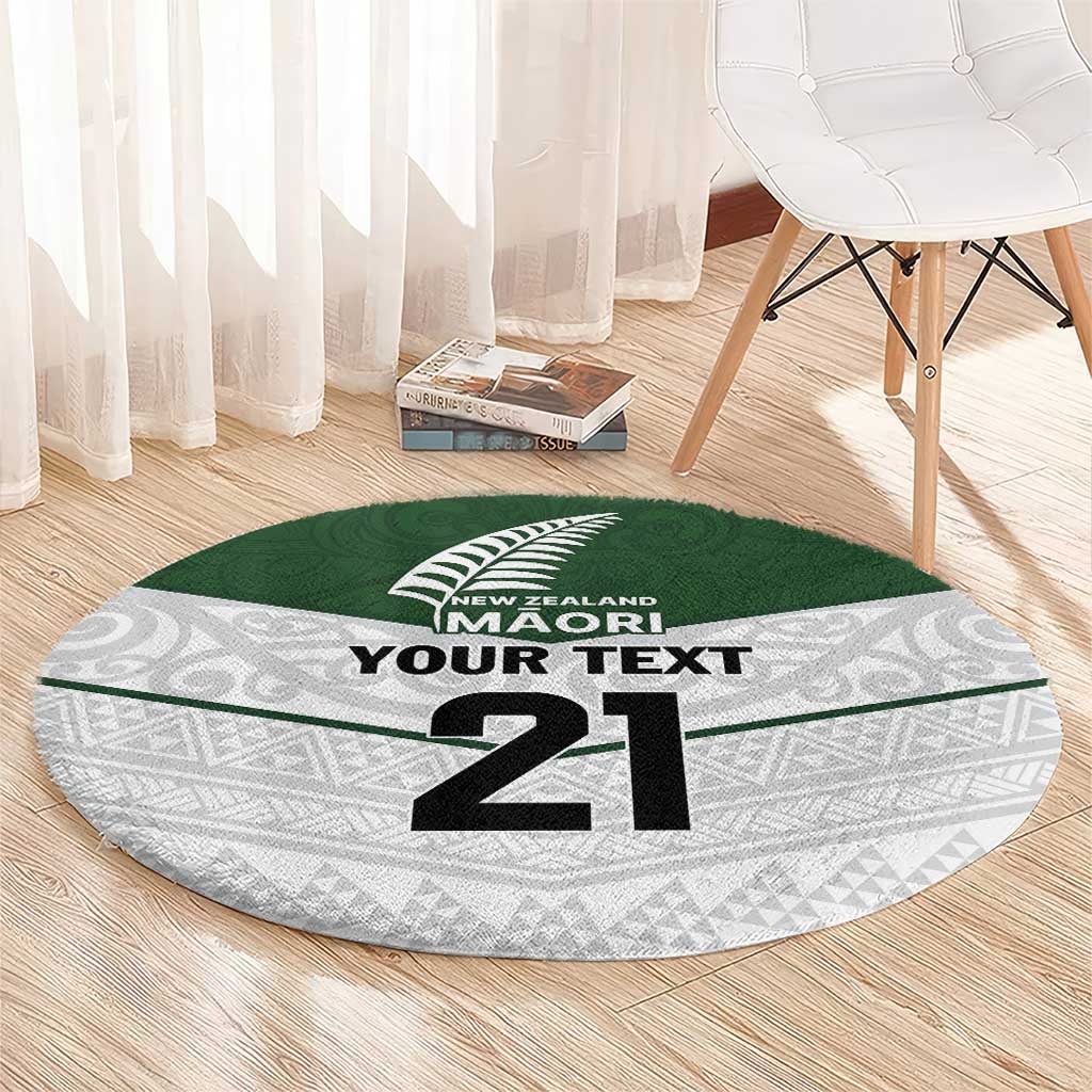 Custom New Zealand Maori Niho Taniwha Round Carpet