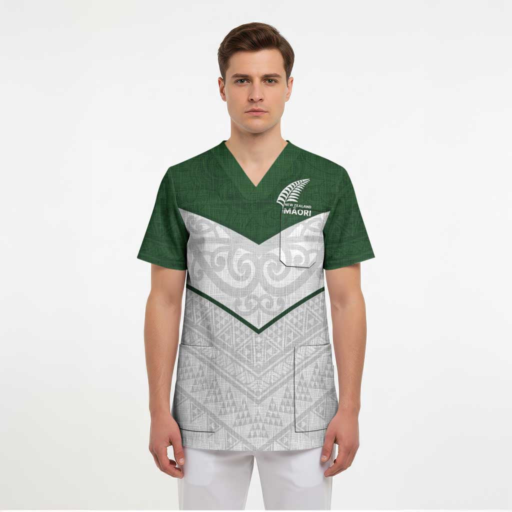 Custom New Zealand Maori Niho Taniwha Scrub Top - Polynesian Pride