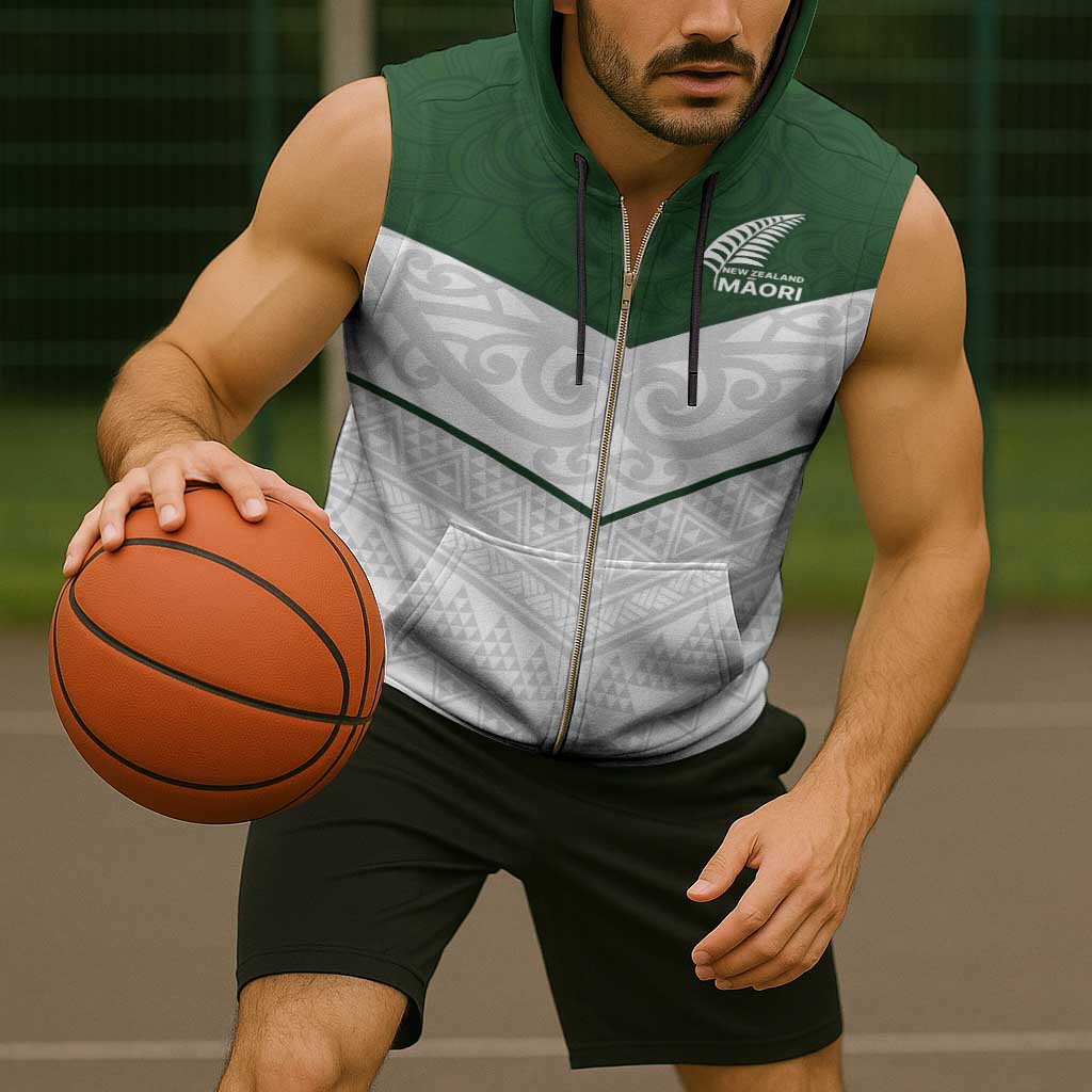 Custom New Zealand Maori Niho Taniwha Sleeveless Zip Hoodie - Polynesian Pride
