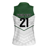 Custom New Zealand Maori Niho Taniwha Women Sleeveless Polo Shirt