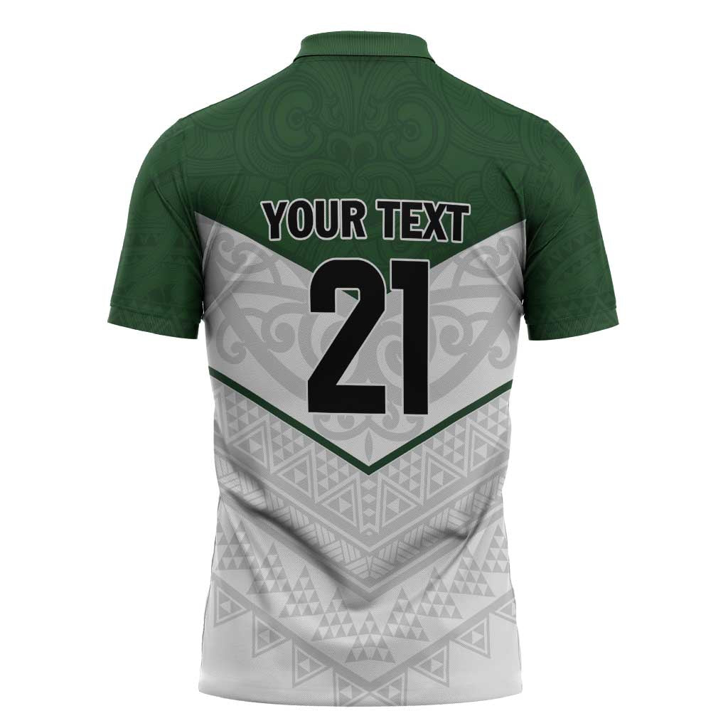 Custom New Zealand Maori Niho Taniwha Zipper Polo Shirt - Polynesian Pride