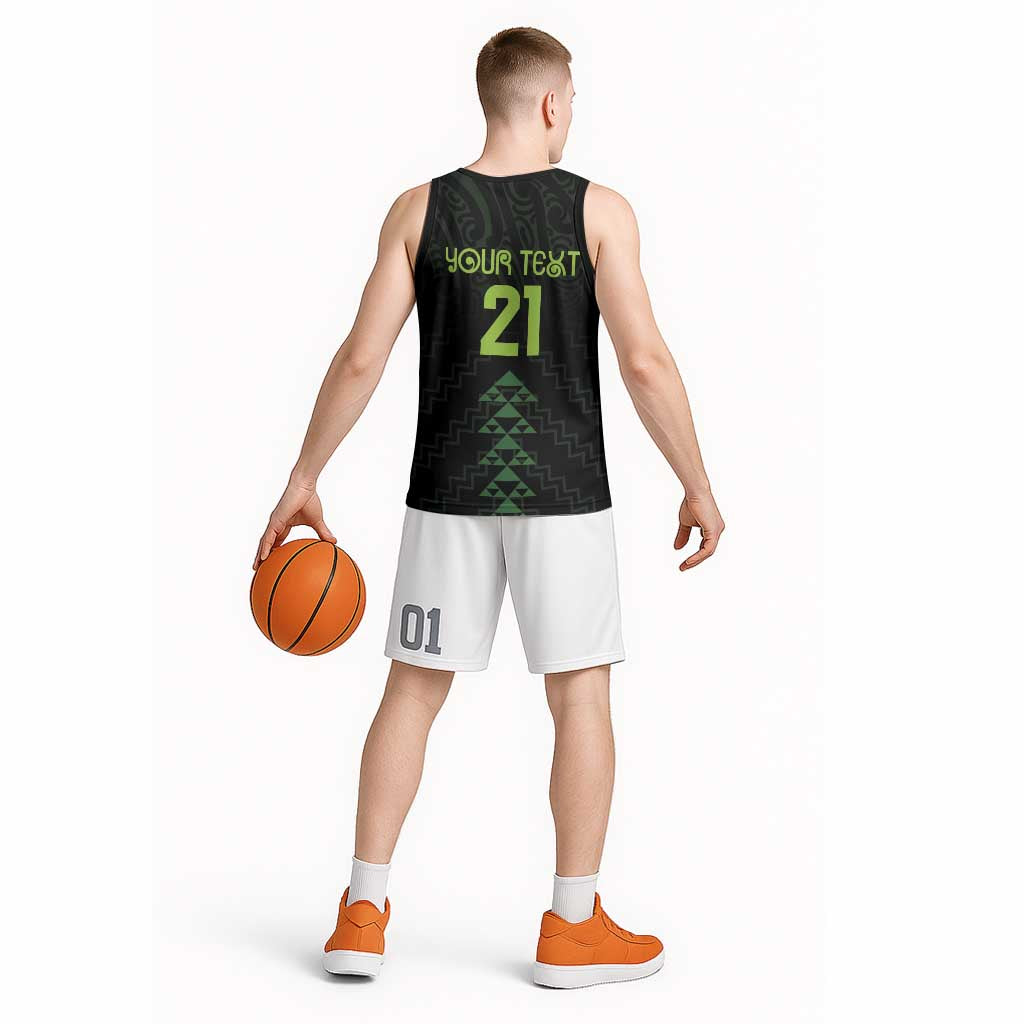 Custom New Zealand Maori Koru Koiri Motif Basketball Jersey - Polynesian Pride