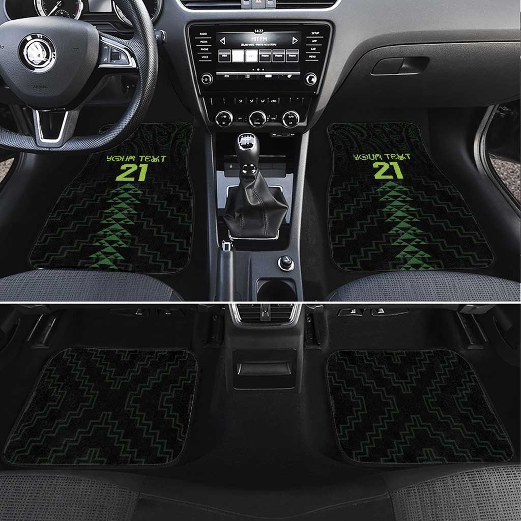 Custom New Zealand Maori Koru Koiri Motif Car Mats LT9 Set 4pcs Green - Polynesian Pride