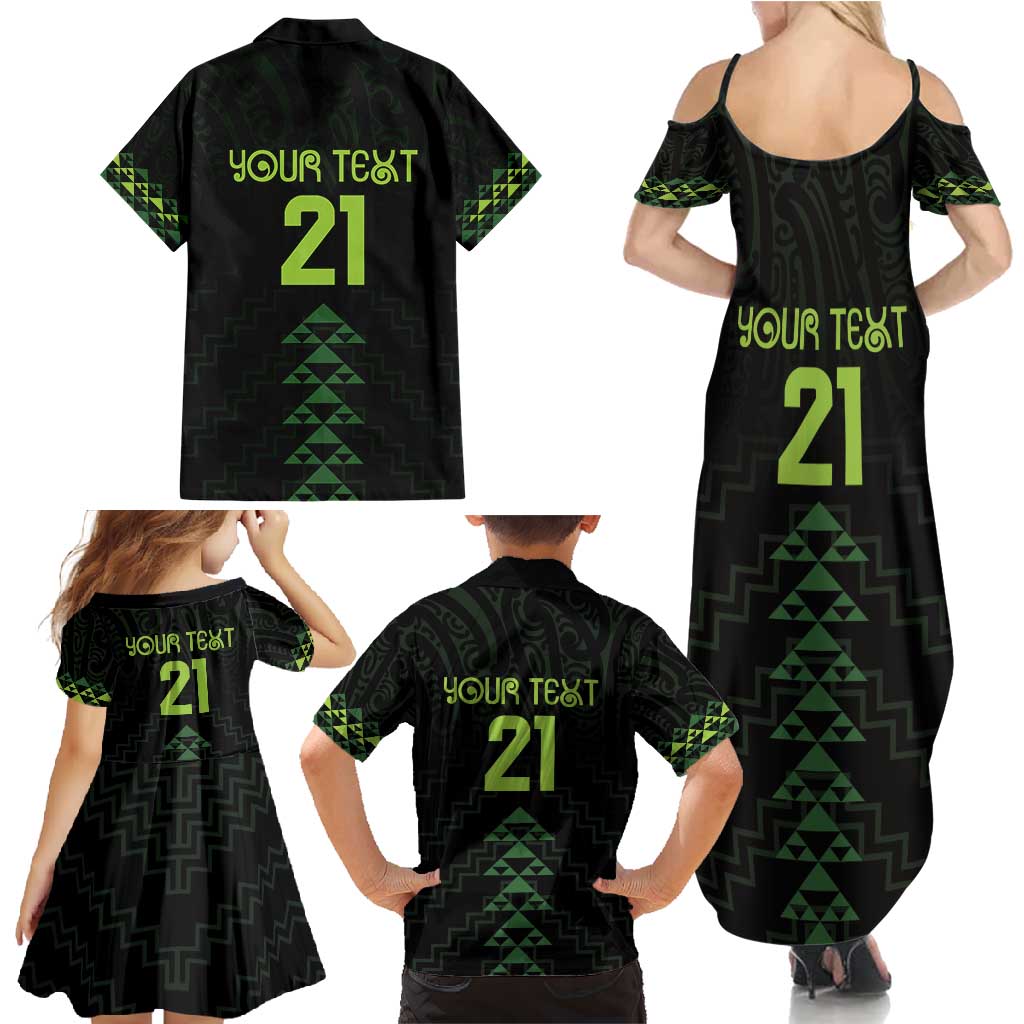 Custom New Zealand Maori Koru Koiri Motif Family Matching Summer Maxi Dress and Hawaiian Shirt