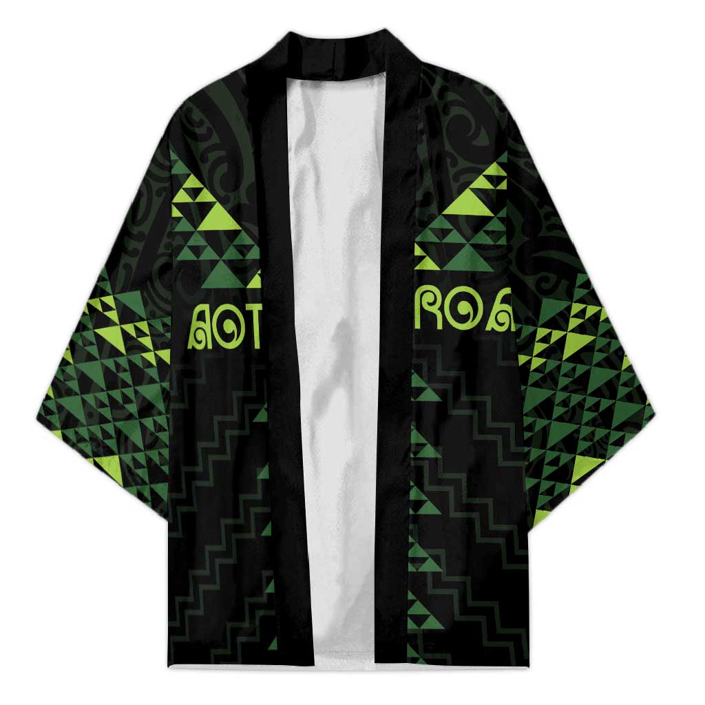 Custom New Zealand Maori Koru Koiri Motif Kimono - Polynesian Pride