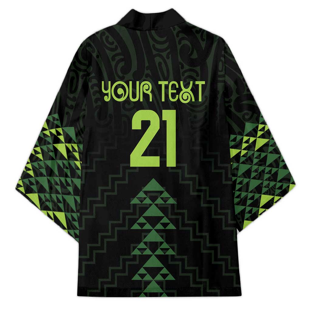 Custom New Zealand Maori Koru Koiri Motif Kimono - Polynesian Pride