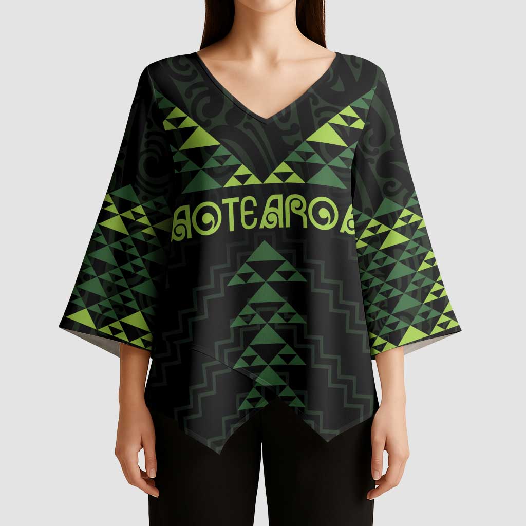 Custom New Zealand Maori Koru Koiri Motif Kimono Sleeve Blouse - Polynesian Pride