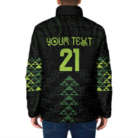 Custom New Zealand Maori Koru Koiri Motif Padded Jacket - Polynesian Pride
