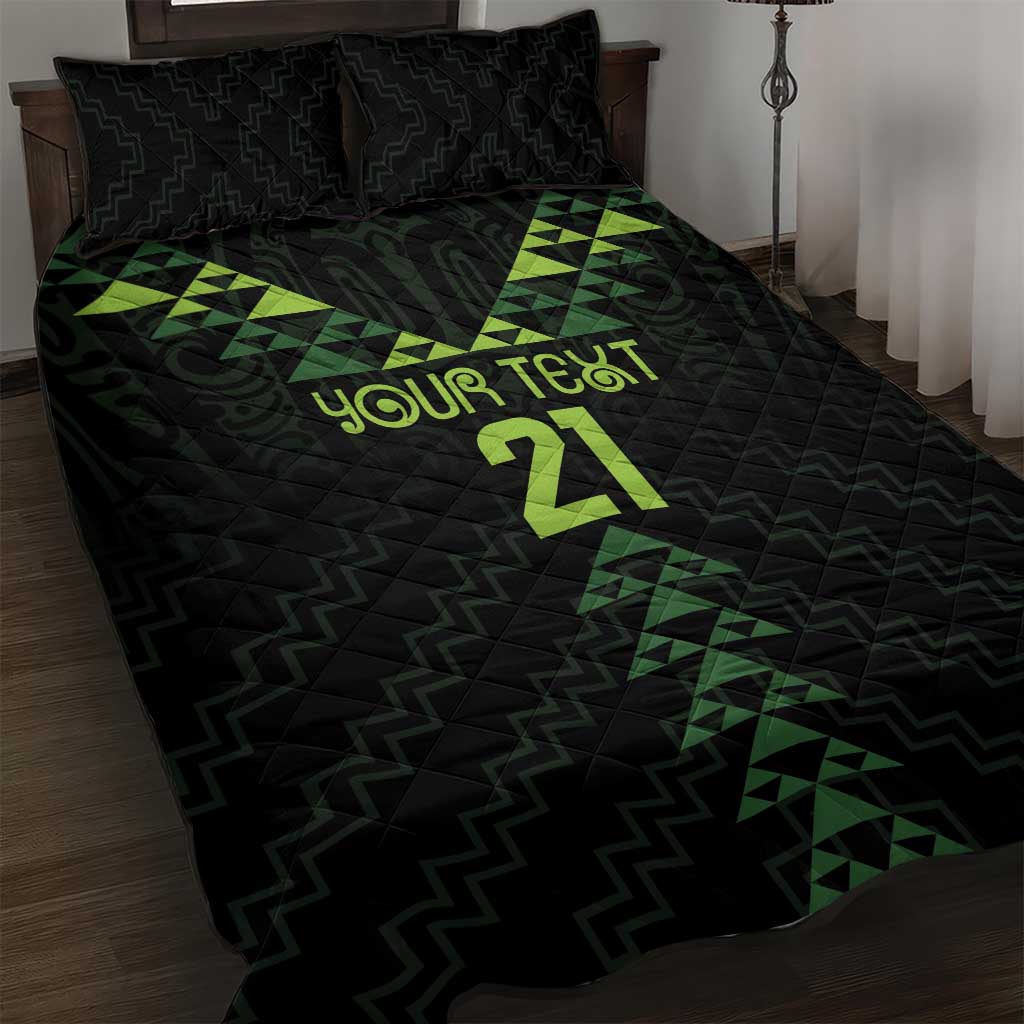 Custom New Zealand Maori Koru Koiri Motif Quilt Bed Set