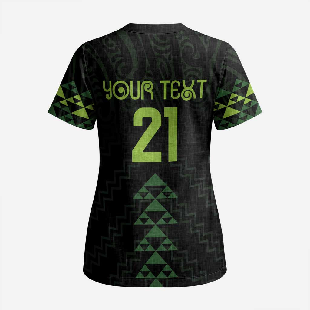 Custom New Zealand Maori Koru Koiri Motif Scrub Top - Polynesian Pride