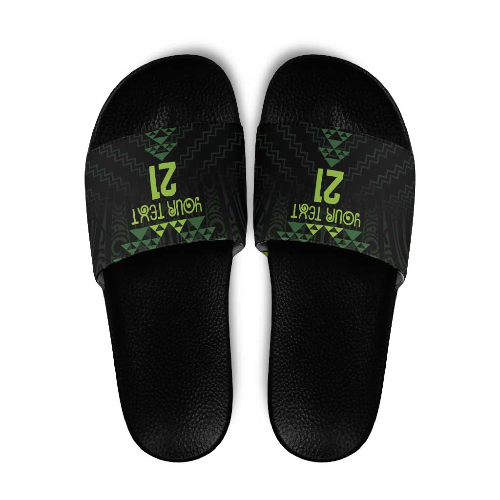 Custom New Zealand Maori Koru Koiri Motif Slide Sandals - Polynesian Pride