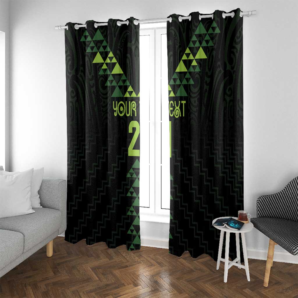 Custom New Zealand Maori Koru Koiri Motif Window Curtain LT9 With Grommets Green - Polynesian Pride