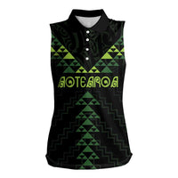 Custom New Zealand Maori Koru Koiri Motif Women Sleeveless Polo Shirt