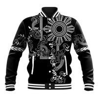Filipino Sun Tribal Tattoo Baseball Jacket Philippines Inspired Barong Simple Black