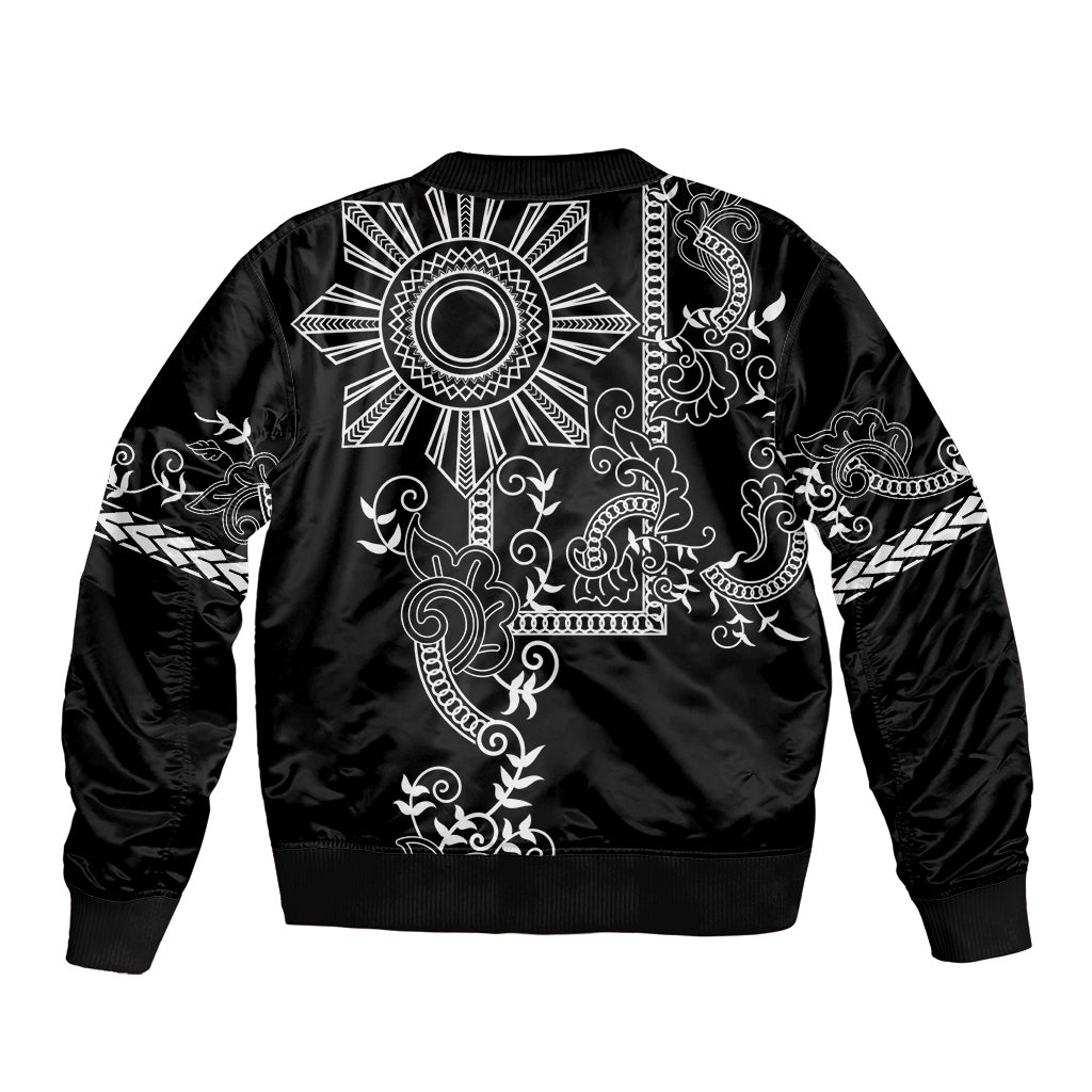 Filipino Sun Tribal Tattoo Bomber Jacket Philippines Inspired Barong Simple Black