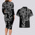 Filipino Sun Tribal Tattoo Couples Matching Long Sleeve Bodycon Dress and Hawaiian Shirt Philippines Inspired Barong Simple Black