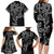 Filipino Sun Tribal Tattoo Family Matching Long Sleeve Bodycon Dress and Hawaiian Shirt Philippines Inspired Barong Simple Black