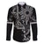 Filipino Sun Tribal Tattoo Family Matching Long Sleeve Bodycon Dress and Hawaiian Shirt Philippines Inspired Barong Simple Black