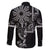 Filipino Sun Tribal Tattoo Family Matching Long Sleeve Bodycon Dress and Hawaiian Shirt Philippines Inspired Barong Simple Black