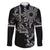 Filipino Sun Tribal Tattoo Family Matching Short Sleeve Bodycon Dress and Hawaiian Shirt Philippines Inspired Barong Simple Black