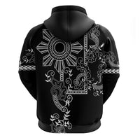 Filipino Sun Tribal Tattoo Hoodie Philippines Inspired Barong Simple Black
