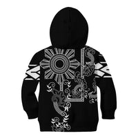 Filipino Sun Tribal Tattoo Kid Hoodie Philippines Inspired Barong Simple Black