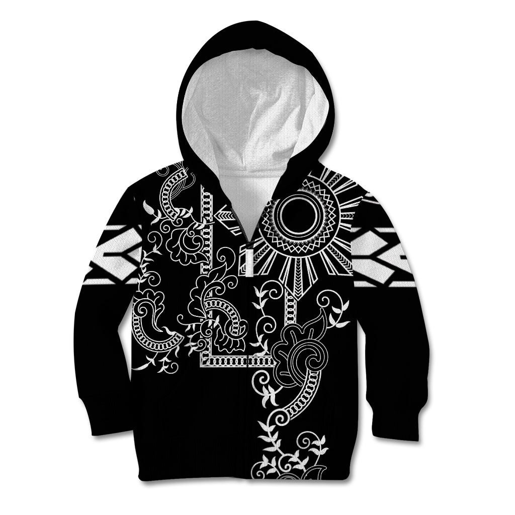 Filipino Sun Tribal Tattoo Kid Hoodie Philippines Inspired Barong Simple Black