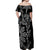 Filipino Sun Tribal Tattoo Off Shoulder Maxi Dress Philippines Inspired Barong Simple Black