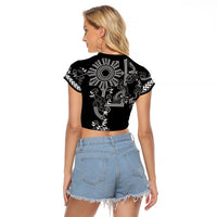 Filipino Sun Tribal Tattoo Raglan Cropped T Shirt Philippines Inspired Barong Simple Black