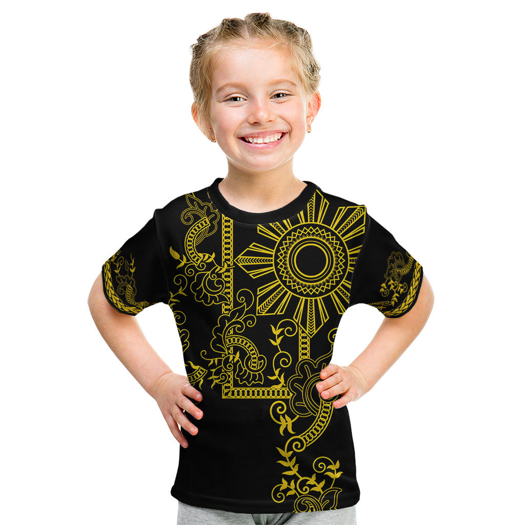 Filipino Sun Tribal Tattoo Kid T Shirt Philippines Inspired Barong Simple Gold