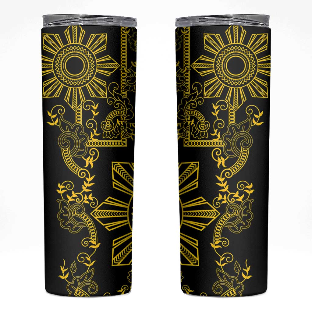 Filipino Sun Tribal Tattoo Skinny Tumbler Philippines Inspired Barong Simple Gold