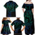 Filipino Sun Tribal Tattoo Family Matching Off Shoulder Maxi Dress and Hawaiian Shirt Philippines Inspired Barong Blue Art