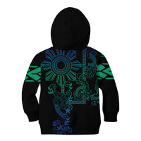 Filipino Sun Tribal Tattoo Kid Hoodie Philippines Inspired Barong Blue Art