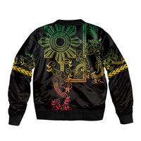 Filipino Sun Tribal Tattoo Bomber Jacket Philippines Inspired Barong Reggae Art