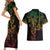 Filipino Sun Tribal Tattoo Couples Matching Short Sleeve Bodycon Dress and Hawaiian Shirt Philippines Inspired Barong Reggae Art