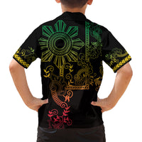 Filipino Sun Tribal Tattoo Family Matching Tank Maxi Dress and Hawaiian Shirt Philippines Inspired Barong Reggae Art