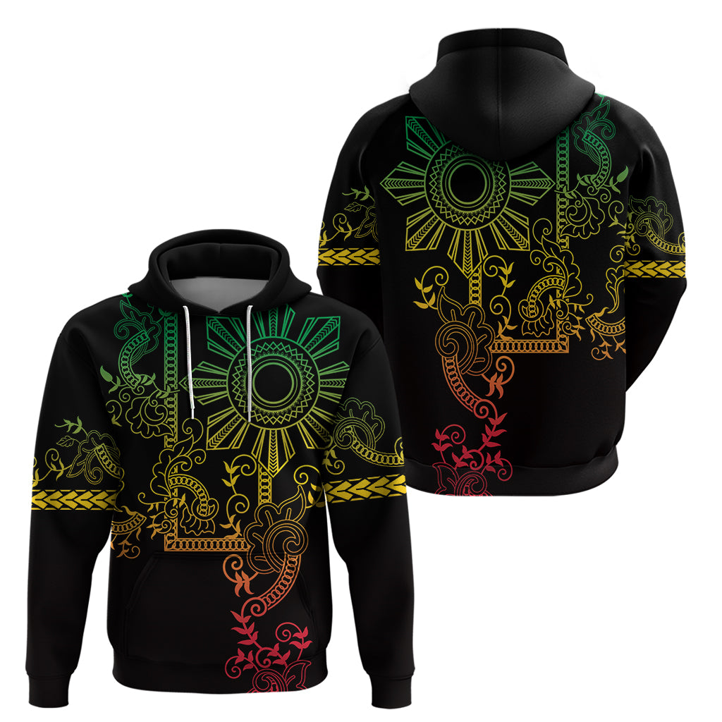 Filipino Sun Tribal Tattoo Zip Hoodie Philippines Inspired Barong Reggae Art