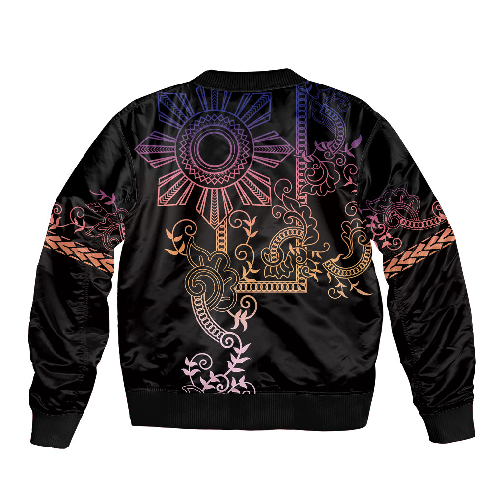 Filipino Sun Tribal Tattoo Bomber Jacket Philippines Inspired Barong Pink Art