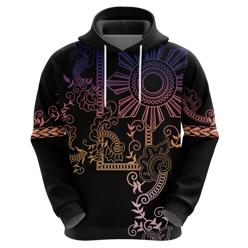 Filipino Sun Tribal Tattoo Hoodie Philippines Inspired Barong Pink Art