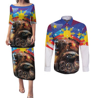Philippines Lion and Eagle 1898 Couples Matching Puletasi and Long Sleeve Button Shirt Pilipinas Maligayang Araw ng Kalayaan