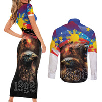 Philippines Lion and Eagle 1898 Couples Matching Short Sleeve Bodycon Dress and Long Sleeve Button Shirt Pilipinas Maligayang Araw ng Kalayaan